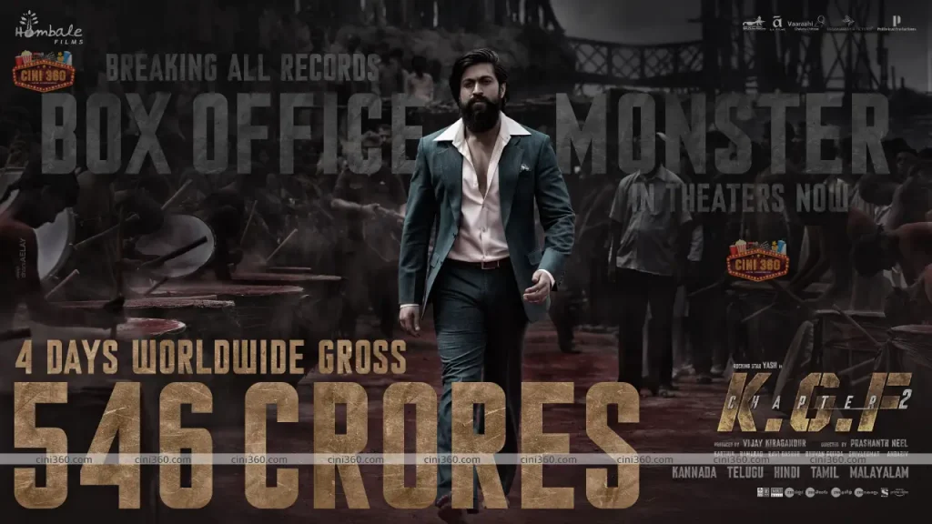 KGF 2 Box Office Collection: Yash’s film crosses Rs 546 cr mark worldwide within 1st weekend, shatters records 546 cr mark worldwide within 1st weekend