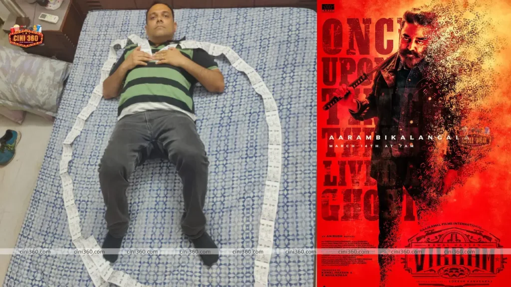 Kamal Haasan’s fan buys 60 tickets of movie ‘Vikram’ Man Lying In Bed With 60 Tickets Goes Viral Kamal Haasan fan in Hyderabad buys 60 tickets of ‘Vikram’
