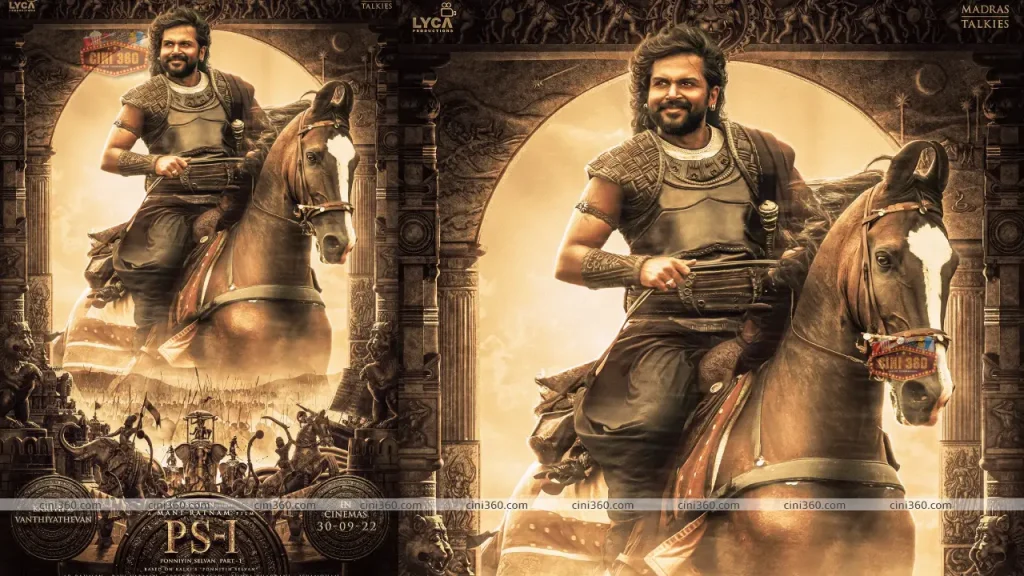 Ponniyin Selvan: Karthi flaunts a charming smile as swashbuckling adventurer Vanthiyathevan in new poster. Chola commander look from Mani Ratnam’s film impresses fans, seen it yet? ponniyin-selvan-mani-ratnam-ar-rahman-karthi-role-two-characters-revealed-viral-poster