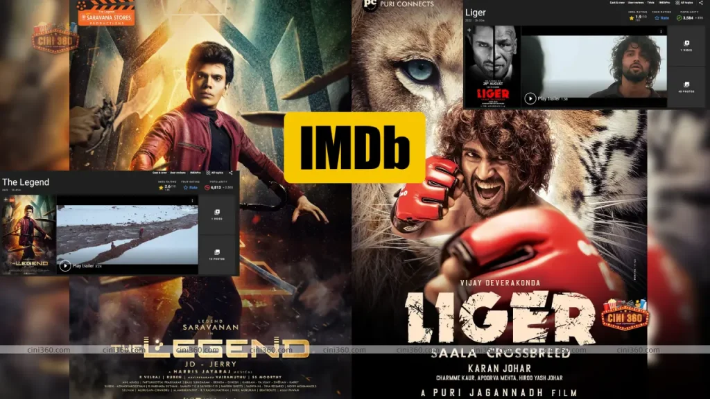 Vijay Deverakonda’s Liger and The Legend Saravana Low Rated Movies on IMDb Vijay Deverakonda's Liger and The Legend Saravana IMDb rating