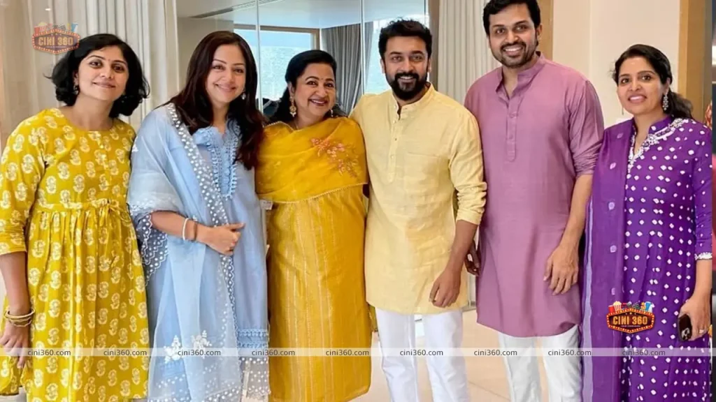 Suriya and Karthi’s colourful Diwali with a veteran actress – viral photos radhika-suriya-karthi-diwali-celebration-videos-photos-radhika-twitter-post