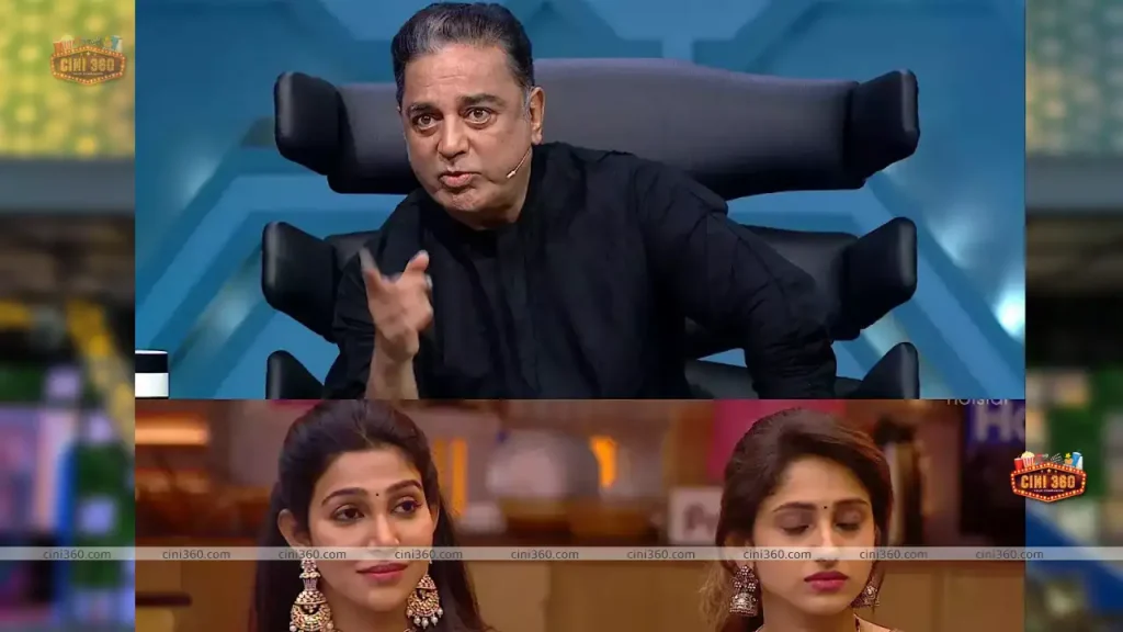 Bigg Boss Tamil 6 host Kamal Haasan chastises Aysha and Sherina for speaking in Malayalam inside the BB house, telling them to “respect the stage and audience.” bigg-boss-tamil-6-host-kamal-haasan-slams-aysha-and-sherina-for-talking-in-malayalam-inside-the-bb-house-says-respect-the-stage-and-audience