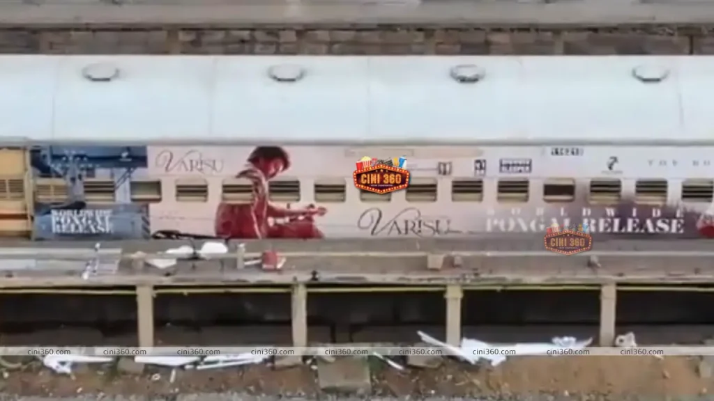 Varisu makers paint a train with Vijays pictures to grab the attention