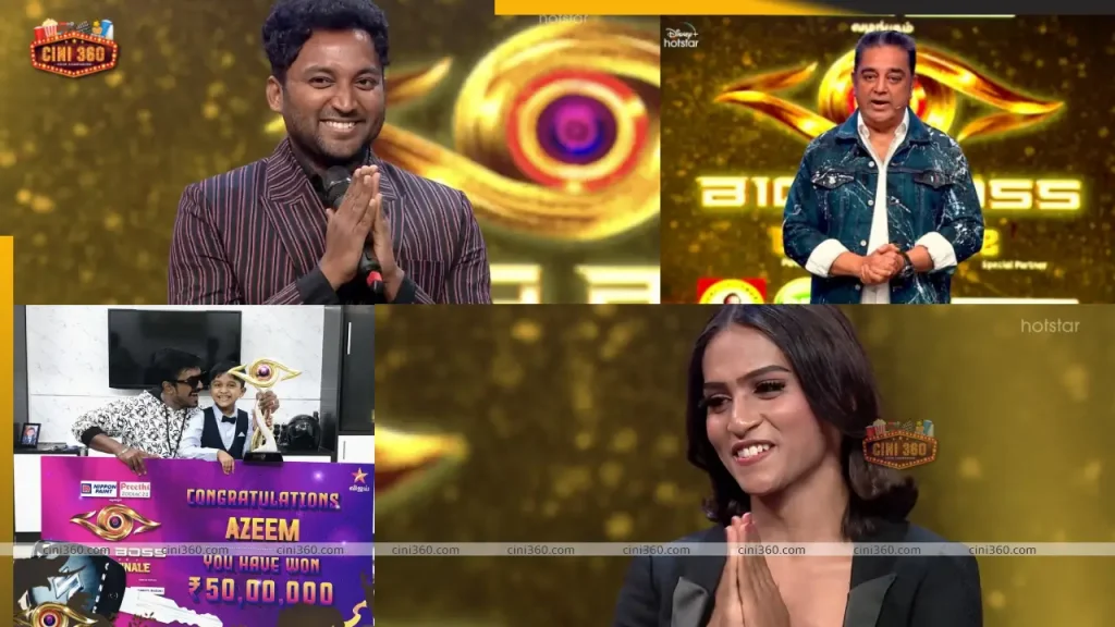 Bigg Boss Tamil Season 6 finale highlights: Azeem receives Bigg Bos 6 Title winner award; Vikraman is the first runner-up and Shivin Ganesan is the 2nd Runner-up. bigg-boss-tamil-season-6-finale-live-updates-azeem-vikraman-shivin-kamal-haasan