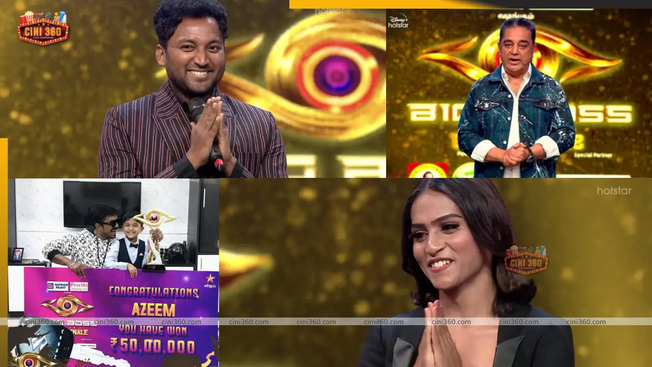 Bigg Boss Season 6 highlights: Azeem receives Bigg Bos 6 Title winner award; Vikraman is the runner-up and Shivin Ganesan is the 2nd Runner-up. - Cini 360