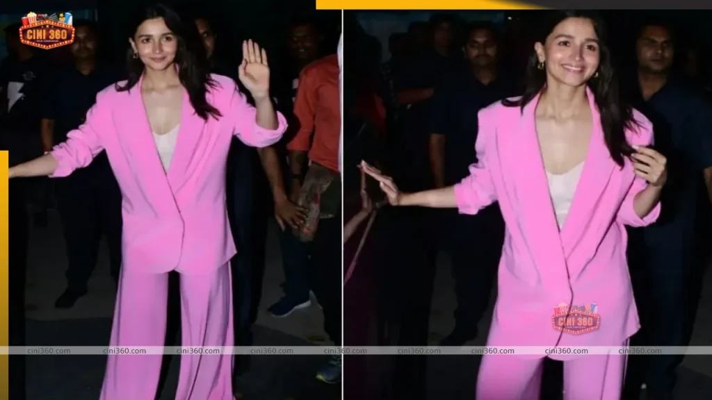 After her shoot, Alia Bhatt appeared chic in pink and posed happily for the paparazzi. watch-alia-bhatt-makes-a-chic-appearance-in-pink-happily-poses-for-paps-post-shoot