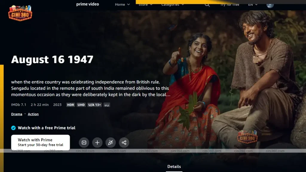 August 16 1947 OTT release: Gautham Karthik’s period drama is now streaming on Amazon Prime Video August 16 1947 OTT release