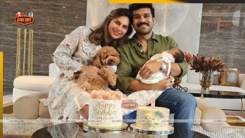 Ram Charan holds baby girl Klin Kaara in arms for perfect family portrait with wife Upasana and Rhyme ram-charan-and-upasana-hold-klin-kaara-and-rhyme-in-their-arms-as-they-capture-family-photo